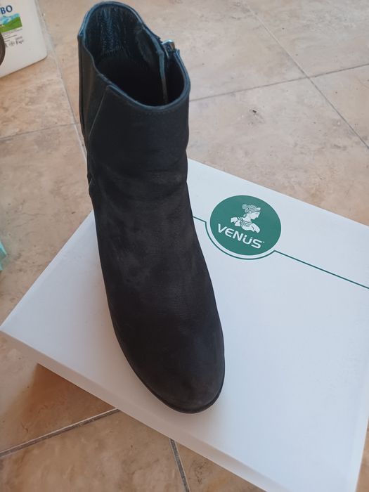 Дамски боти с ток,естествена кожа