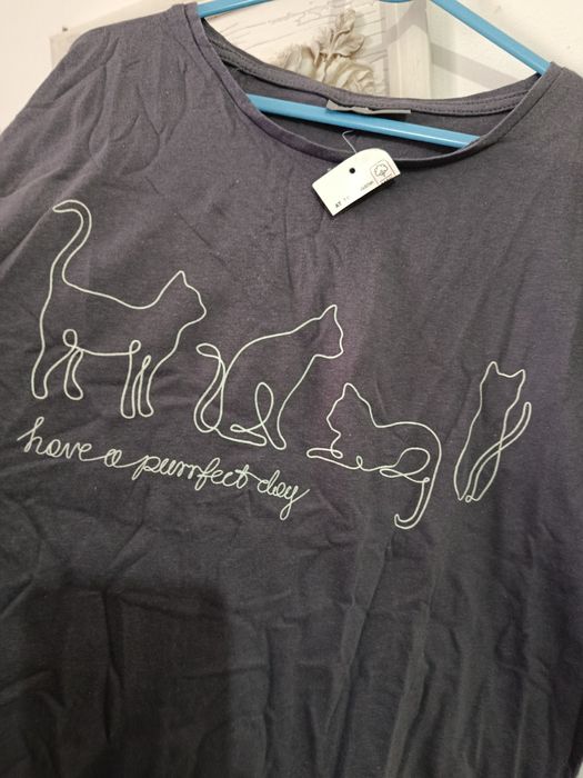 Tricou nou Pepco gri cu pisici mărimea Xs-S fetițe 13-14 ani
