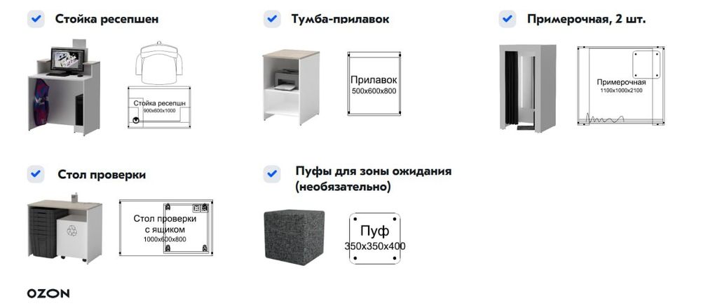 Мебель для ПВЗ  (ozon/wildberries)