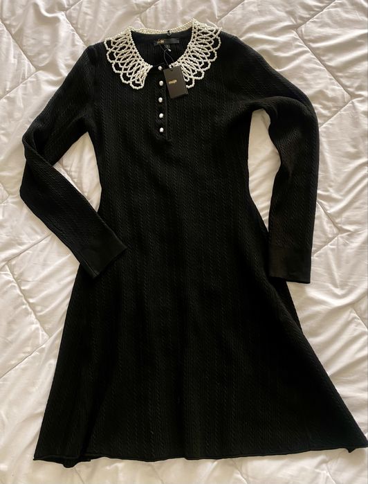 Рокля Maje със сменяема яка от перли