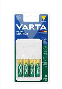 220V! БЪРЗО Зарядно устройство VARTA Plug Charger + 4 батерии АА/2100m