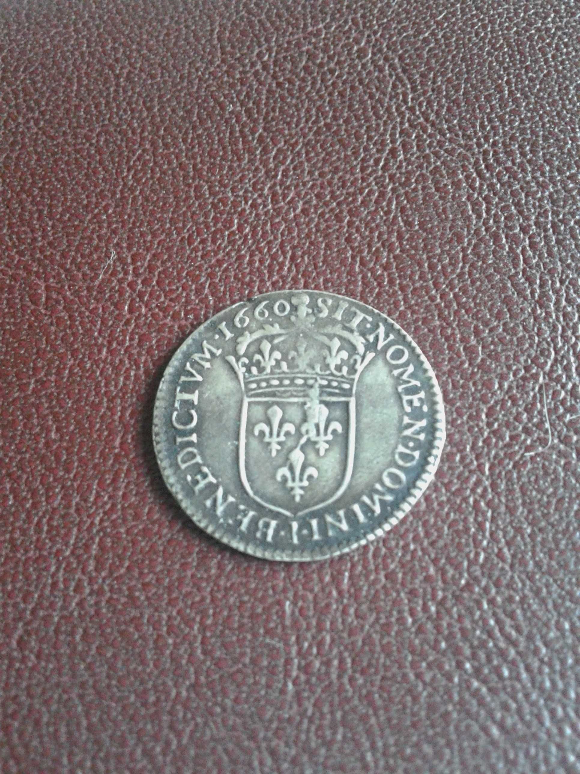 1/12 , ЕКЮ , на ЛУИ XIV, отсечена , в ЛИМОЖ, 1660 год. сребро!!! EF.