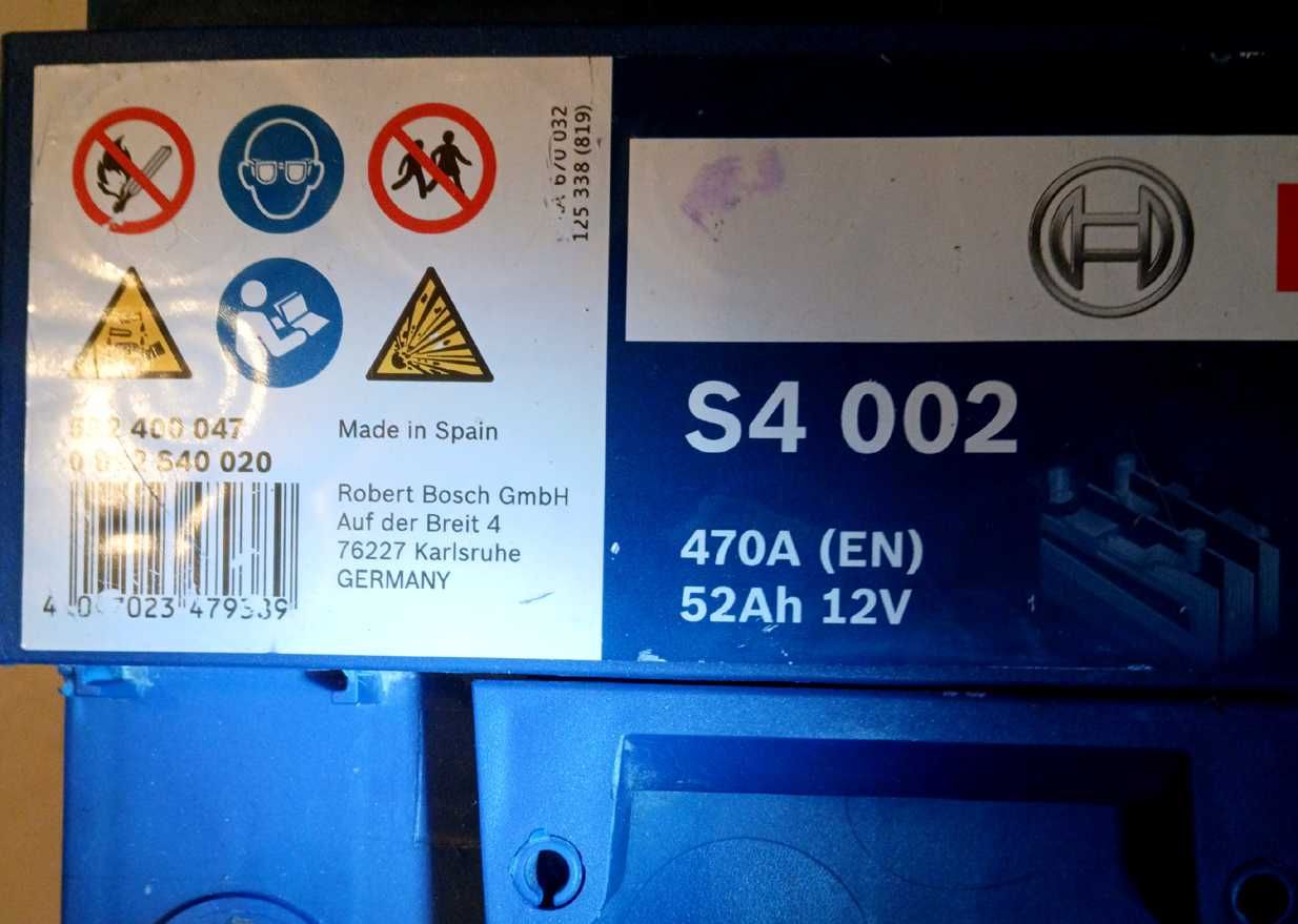 BOSCH 52ah 470A - акумулатор.