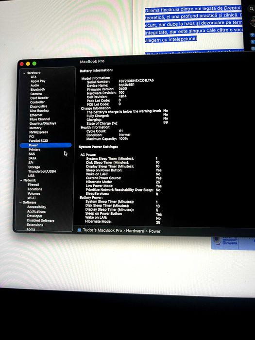 Vând laptop M1 Pro – 16GB RAM, 1 TERAGB SSD – stare excelentă