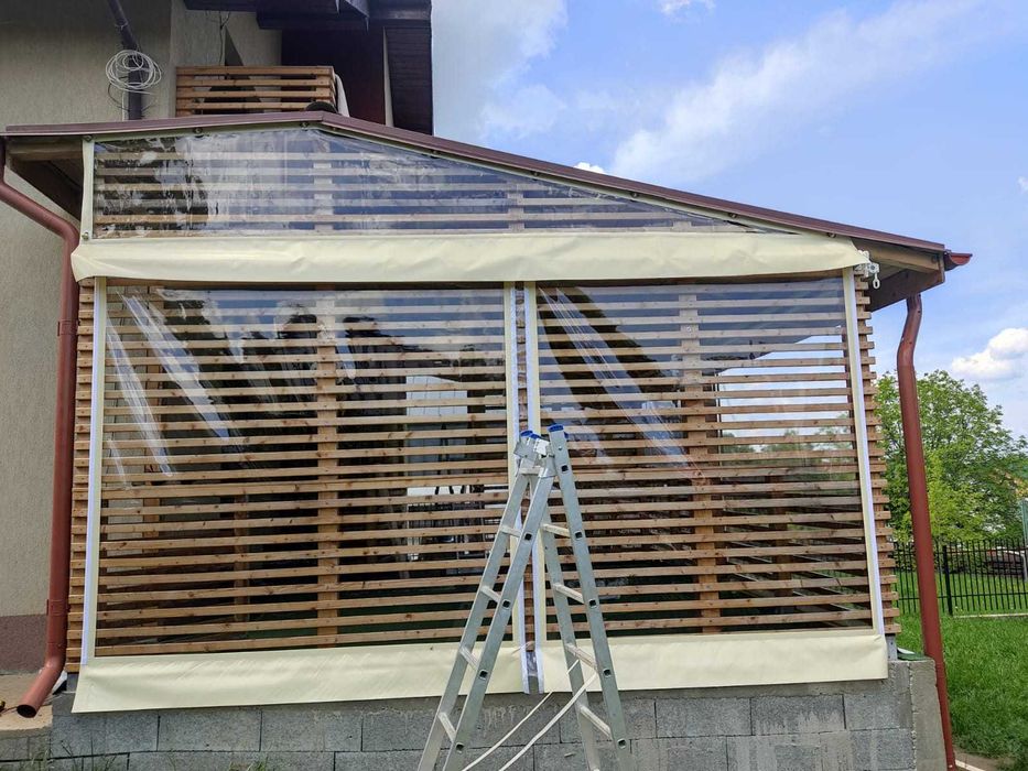 Închideri Terase, Foișoare cu folie CRISTAL (PVC) tratată anti UV