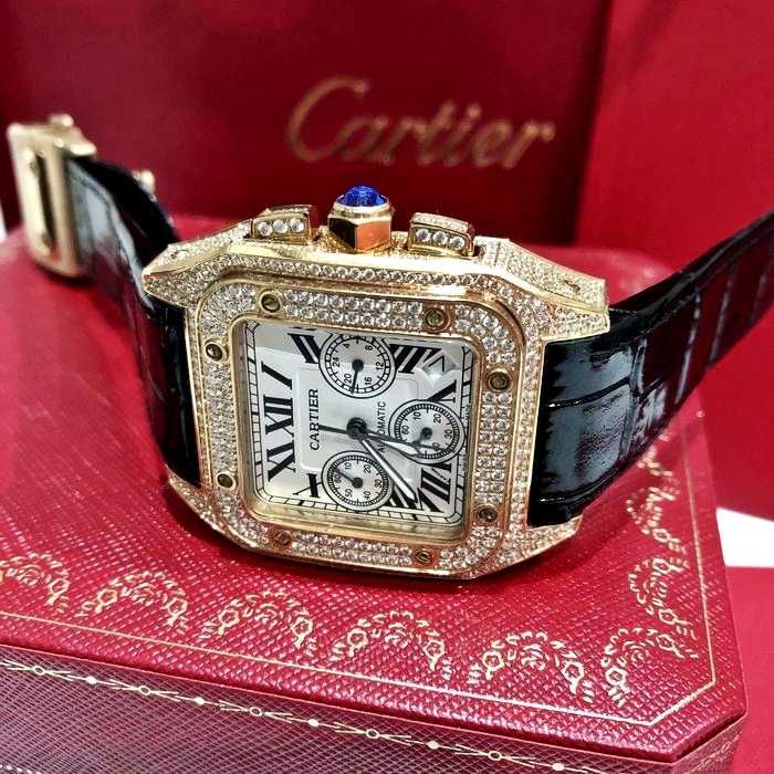 Часовници Cartier Santos 100XL пълен диамант