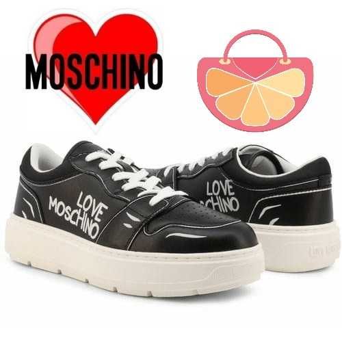 LOVE MOSCHINO № 38 – Дамски кожени кецове "BLACK & WHITE" нови с кутия