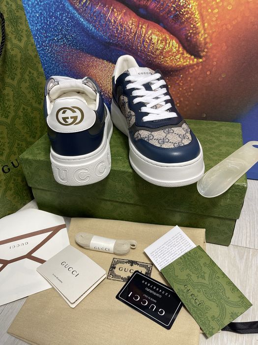 Adidasi Gucci GG piele naturala 100% Full Box colectie noua