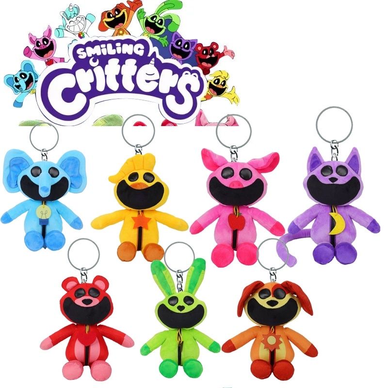 Jucarie plus breloc 8 modele Creaturi zambitoare Smiling Critters, NOI