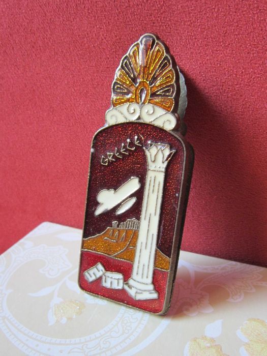 cadou rar clema Coli hartie Bufnita stil Cloisonne Grecia 1970