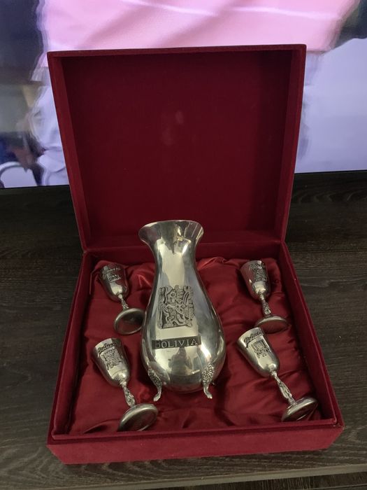 Set Vintage Bolivia Genuine Pewter Inpel