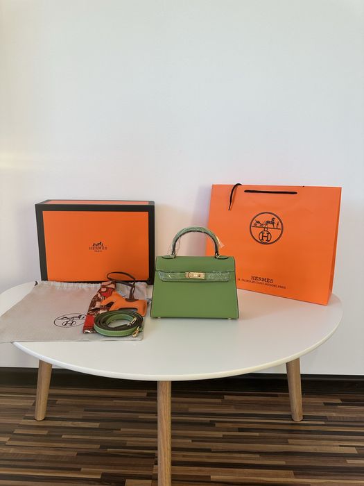 Geanta Hermes Kelly 19cm Verde