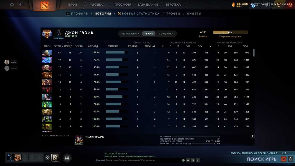 Аккаунт Dota 2 Титан 6200