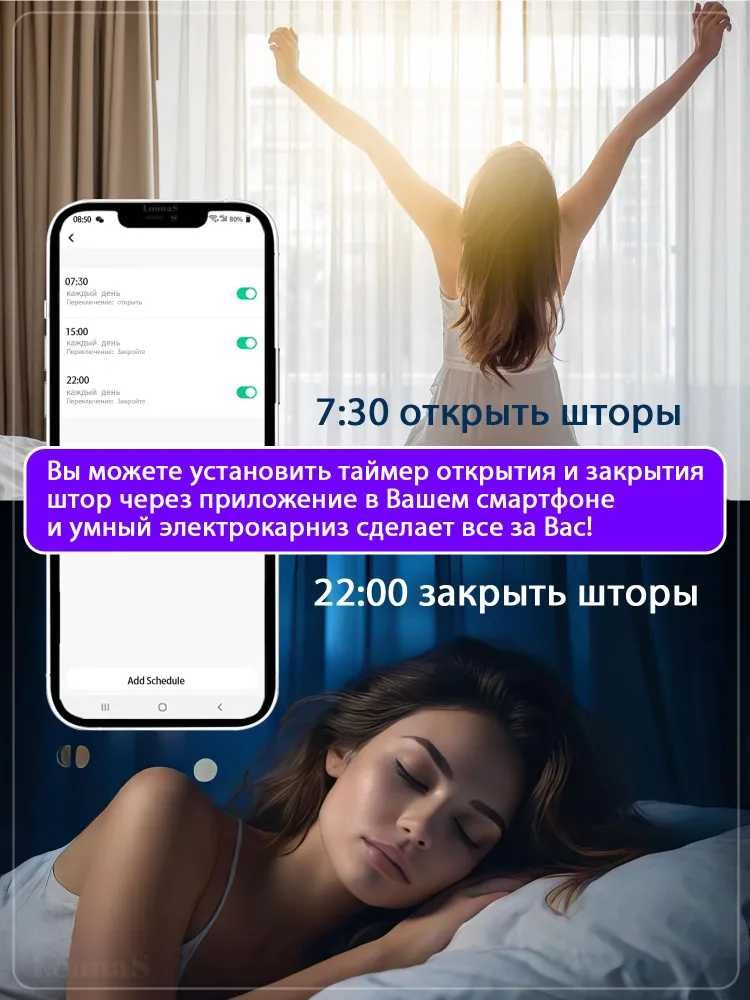 40 kg gacha pardalarni aqlli boshqarish uchun elektr karnizlar