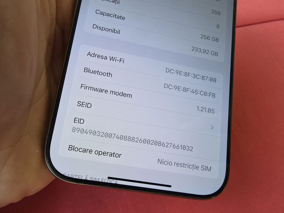 -Iphone 16Pro Max, ca Nou, 256Gb, 8Ram, bat: 100%- 165 cicluri incarca