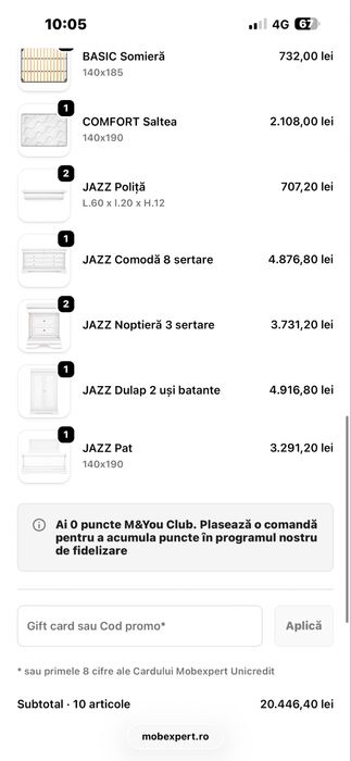 Mobilă dormitor complet JAZZ Mobexpert