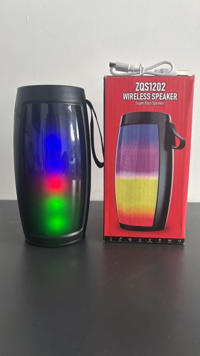 Boxa Portabila Bluetooth ZQS1202 15×7cm cu LED si incarcator