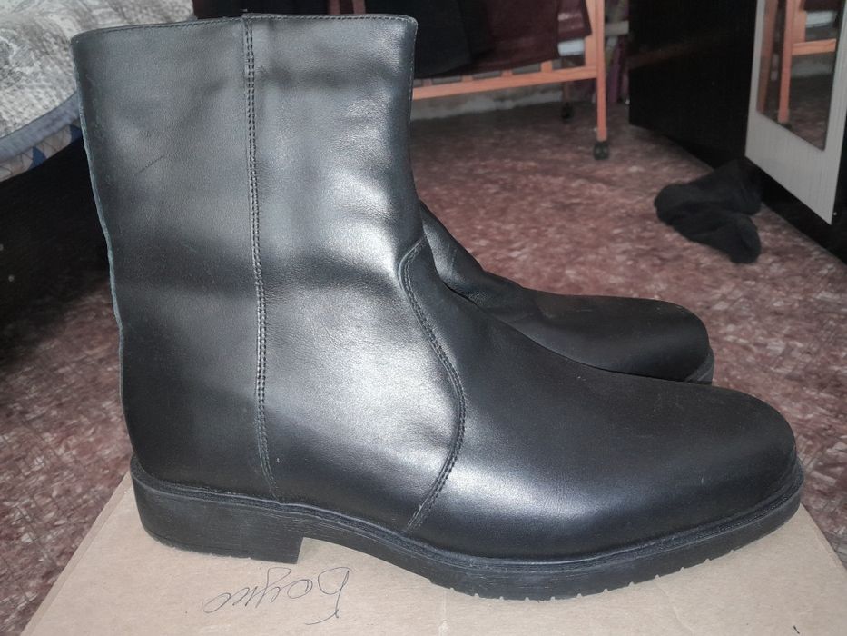 Зимний кожанный военный сапогии