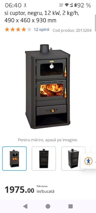 Sobă Șemineu Prity FM 12 kw