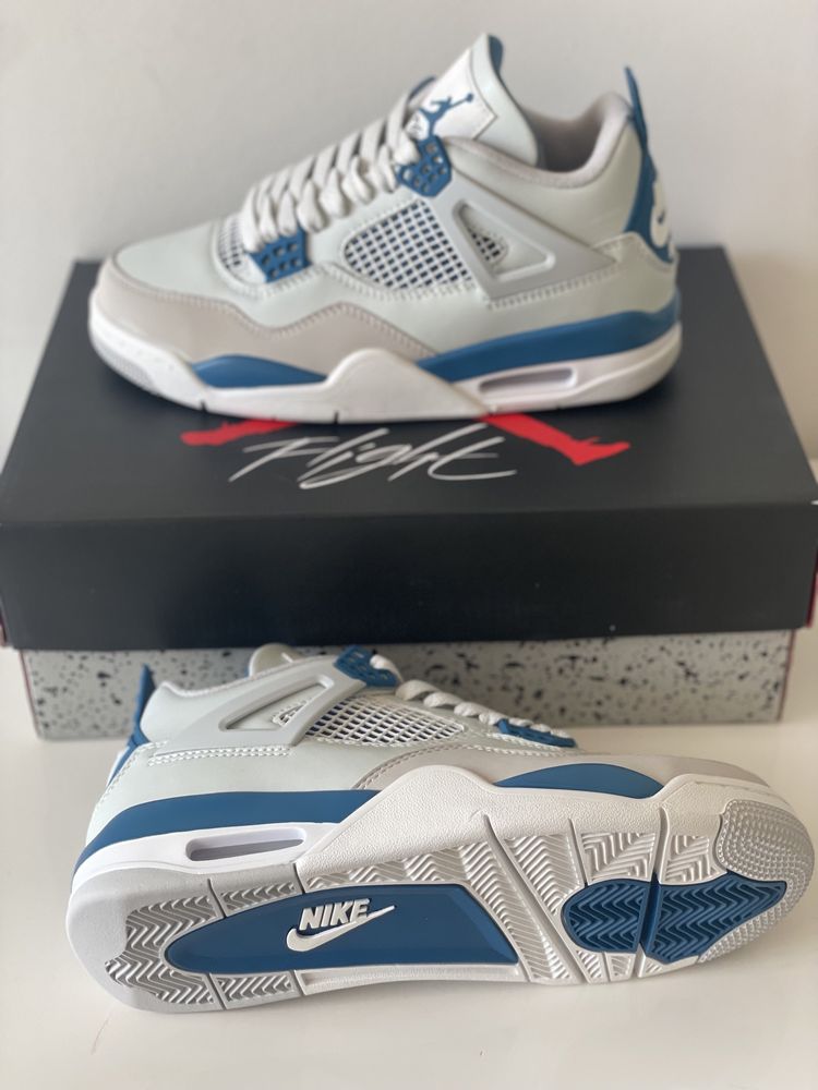 Jordan 4 Retro Military Blue Air Black Grey Oreo