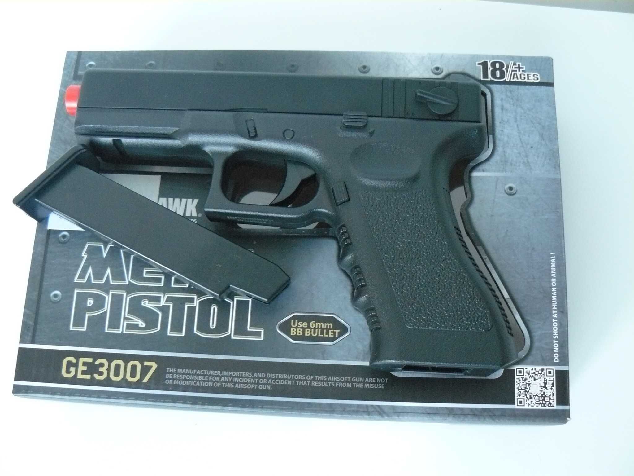 Pistol Airsoft GLOCK 18 GE3007 Mecanism Pe ARC/SPRING, Nou,Golden Hawk