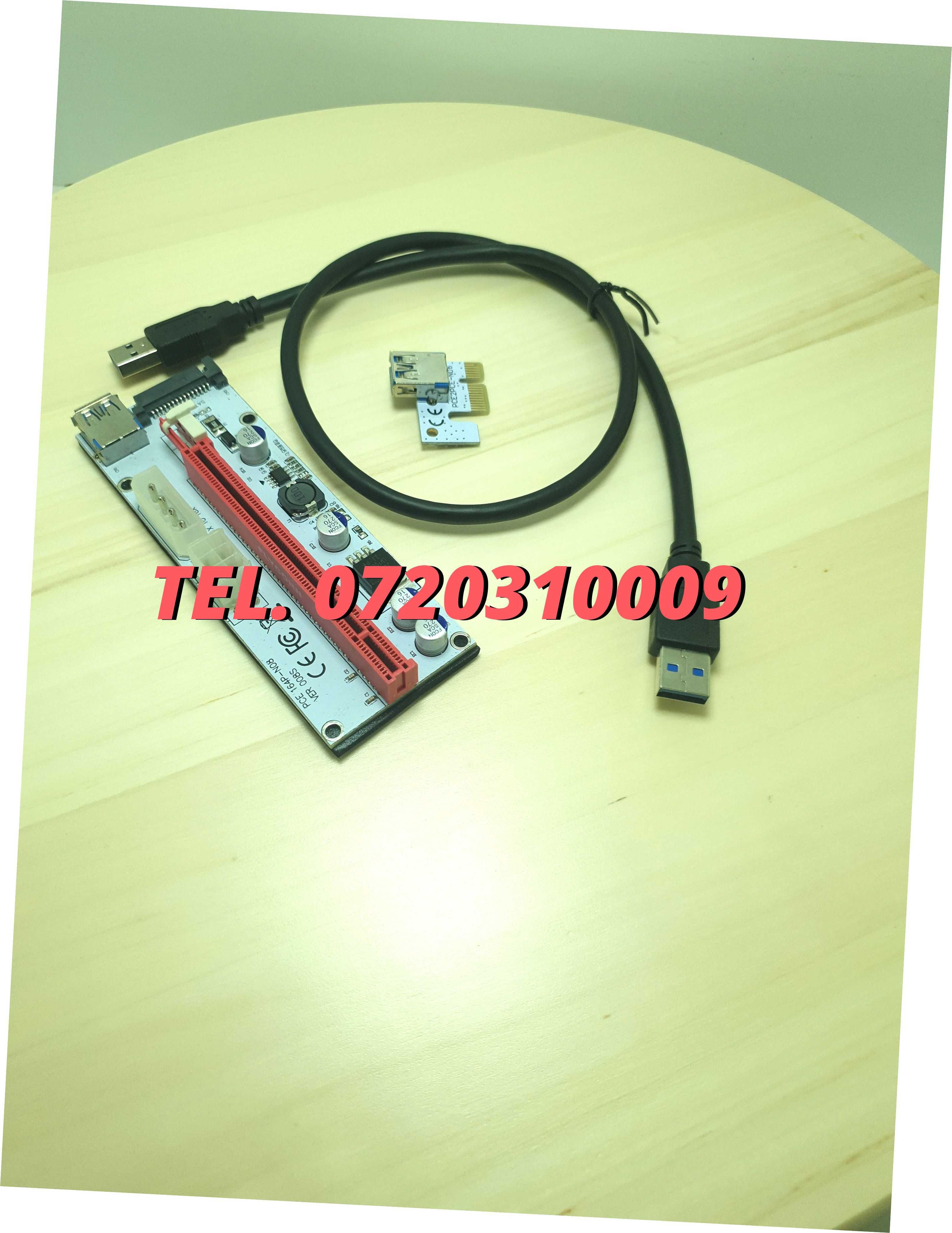 Riser Pcie  1x To 16x Ver 008s Alimentare Prin 4 6 Pini Sau Sat
