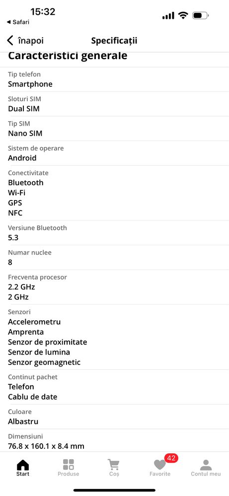 Samsung Galaxy A15, Dual SIM, 4GB Ram, 128 GB, 4G, blue   NOU !!