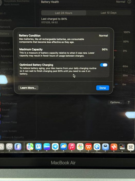 Macbook Air M1 deyarli yangi