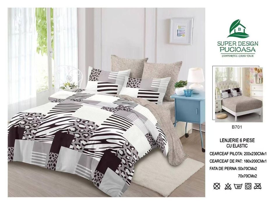Lenjerii finet 6 piese complete cearceaf pe elastic !! 
Potrivit pt pa