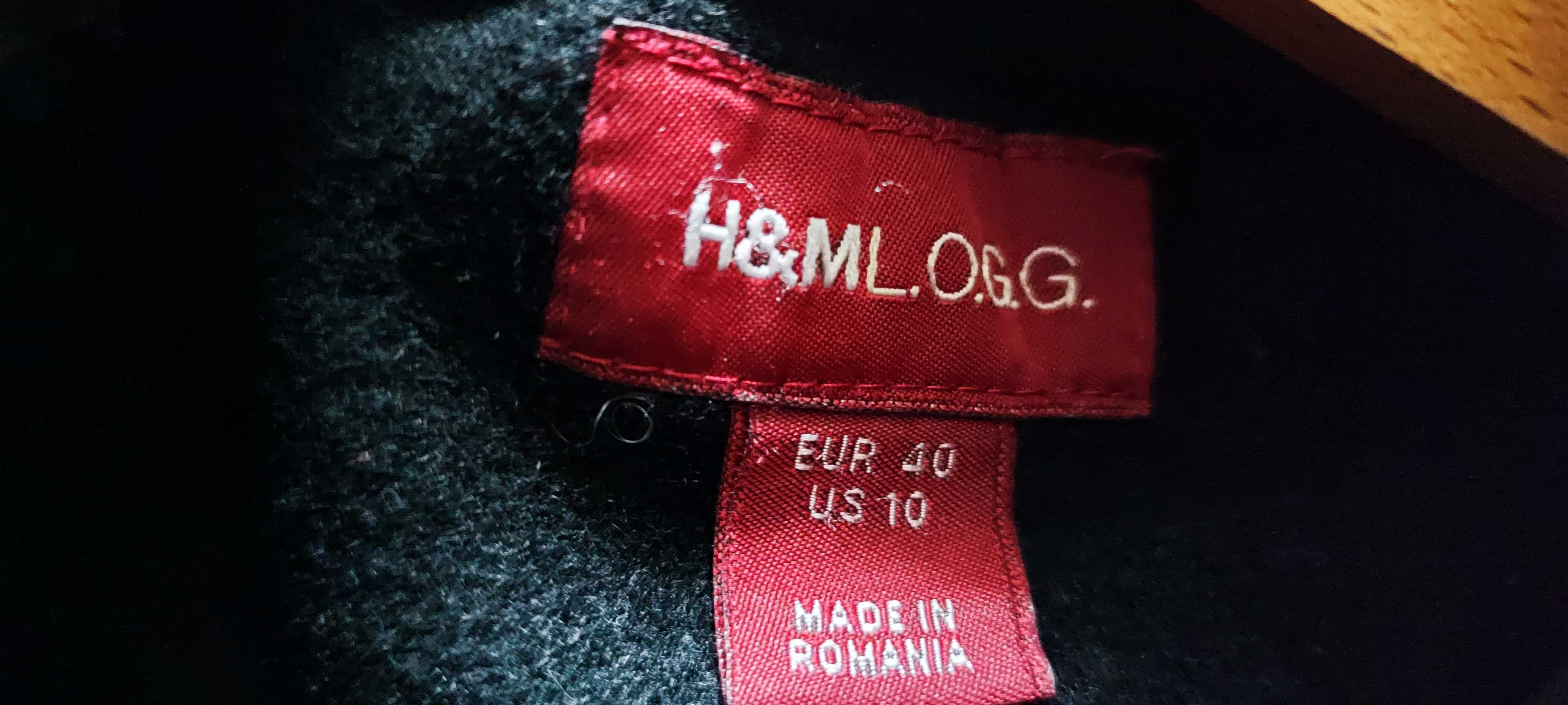 Черно вълнено палто HM