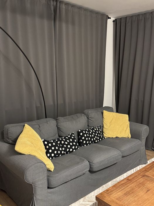 Canapea ikea ektorp 3 locuri + set huse bej cadou