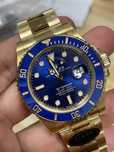 rolex submariner gold blue dial