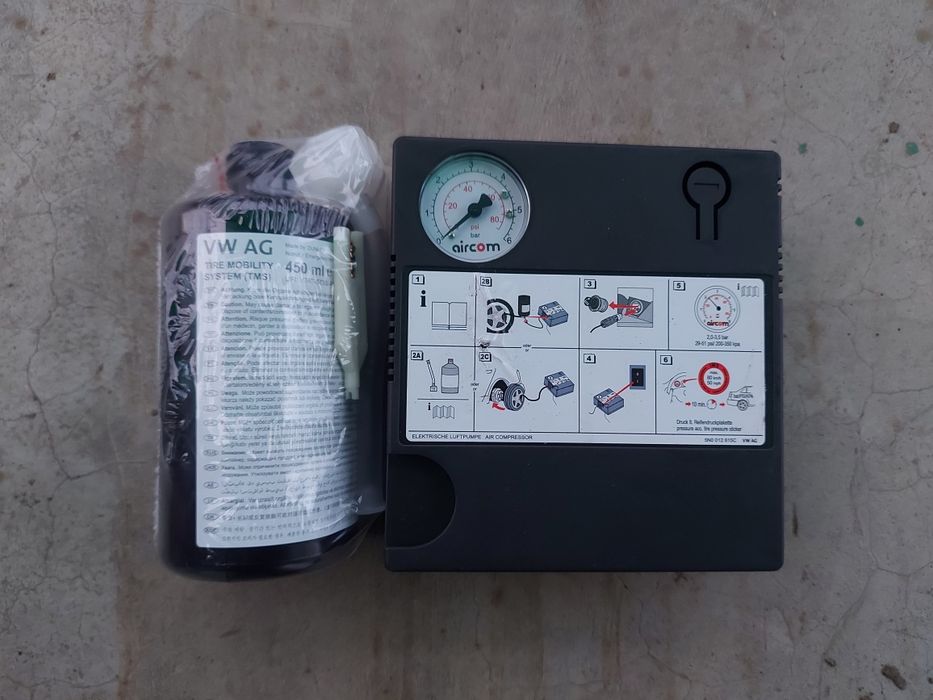 Kit reparat anvelope, compresor + soluție, original Ford Wolkswagen