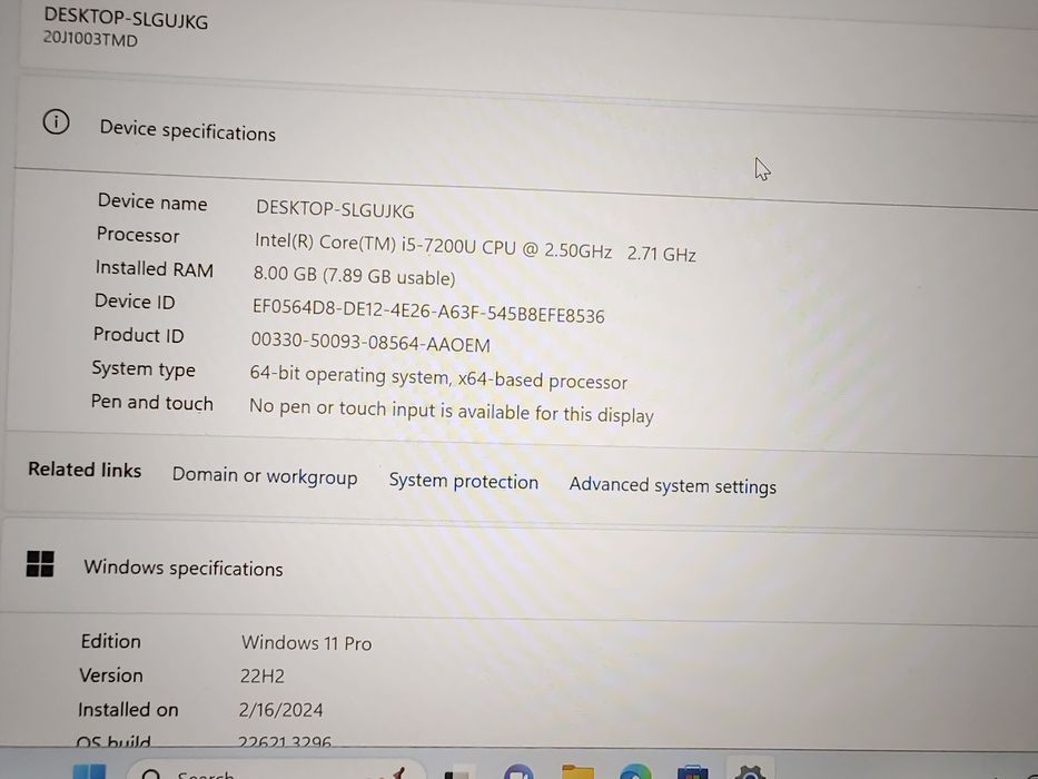 lenovo thinkpad 13 i5 7200u, 8gb ram ddr4, 256gb ssd, ecran 13 inci