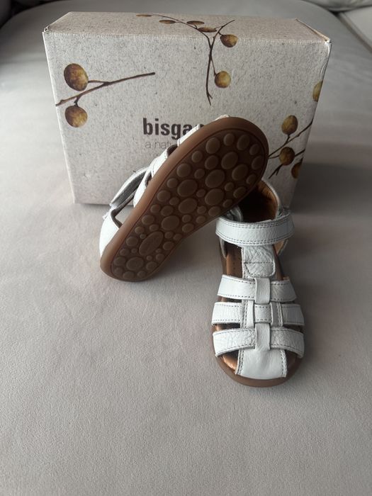 Sandale Bisgaard First Step piele, alb, marimea 24