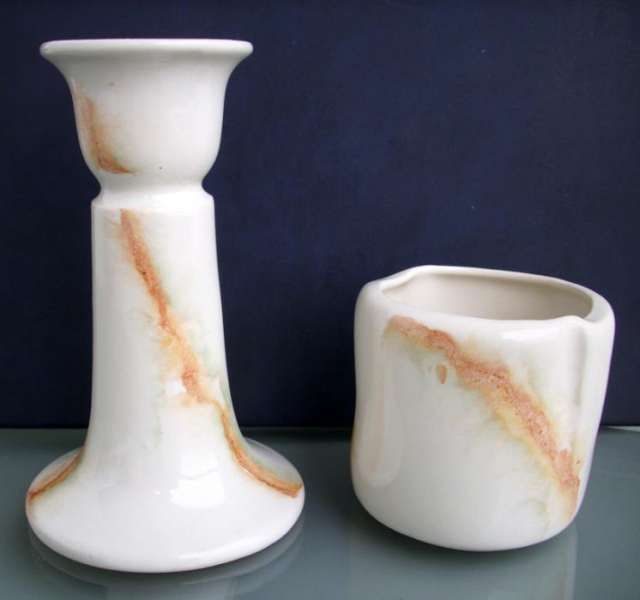 Свещник и моливник български порцелан Коста Йорданов Видин