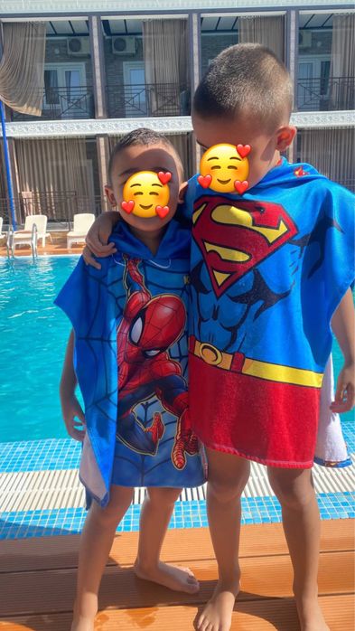 Детское полотенце-пончо sochiq poncho Spiderman Superman Hulk Batman