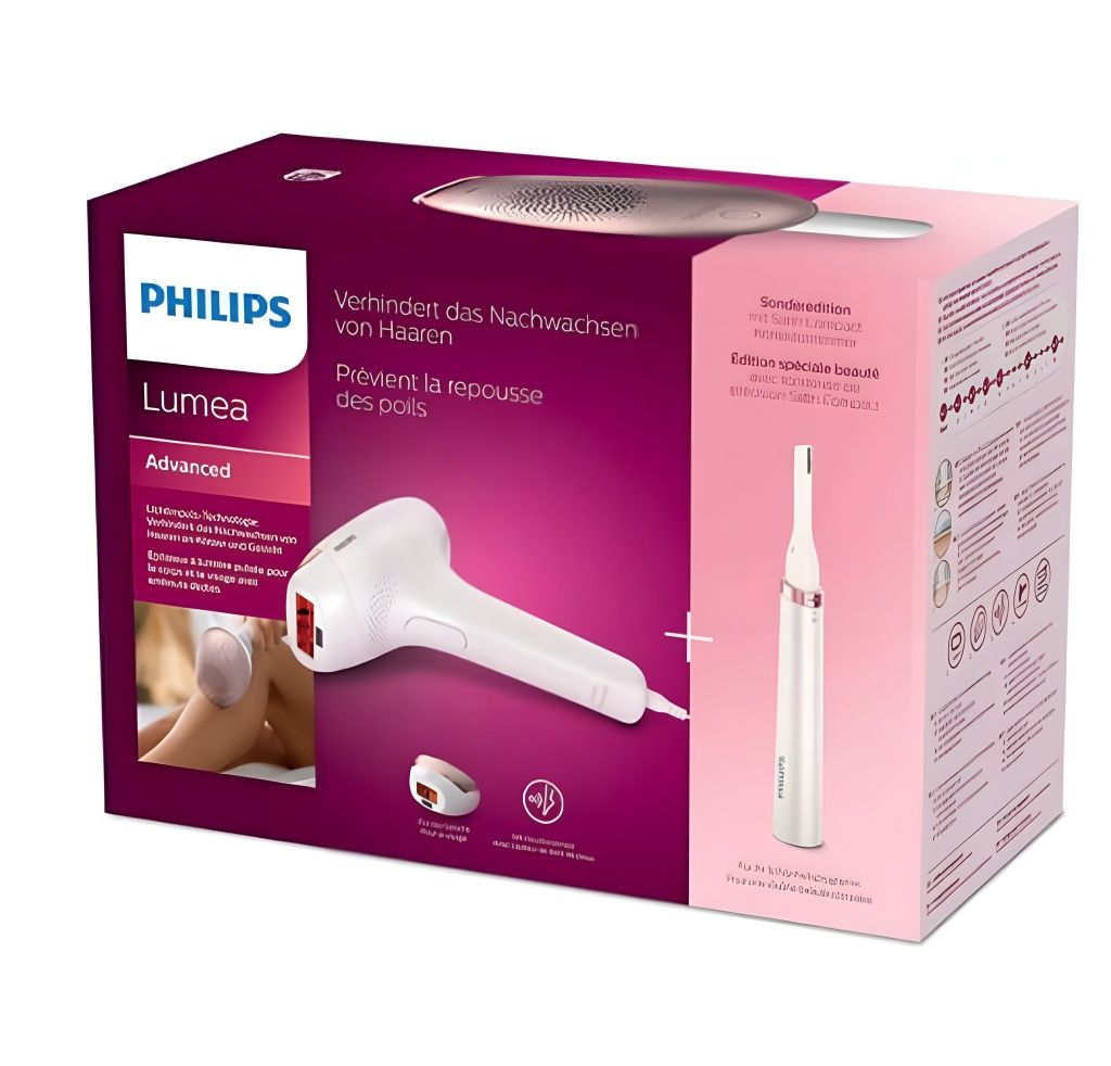 Epilator IPL Philips, 250.000 de impulsuri IPL + Trimmer