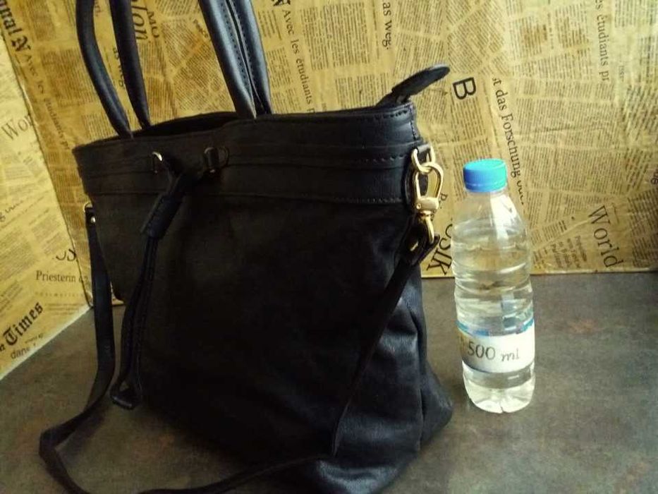 дамска кожена чанта,тъмно кафява естествена кожа