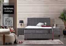 Тапицирано легло Wooly Платинено Сиво