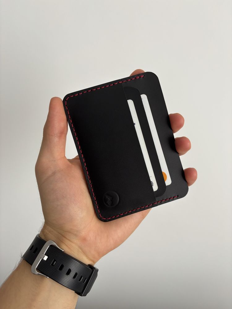 Portofel minimalist din piele naturala pentru barbati facut manual