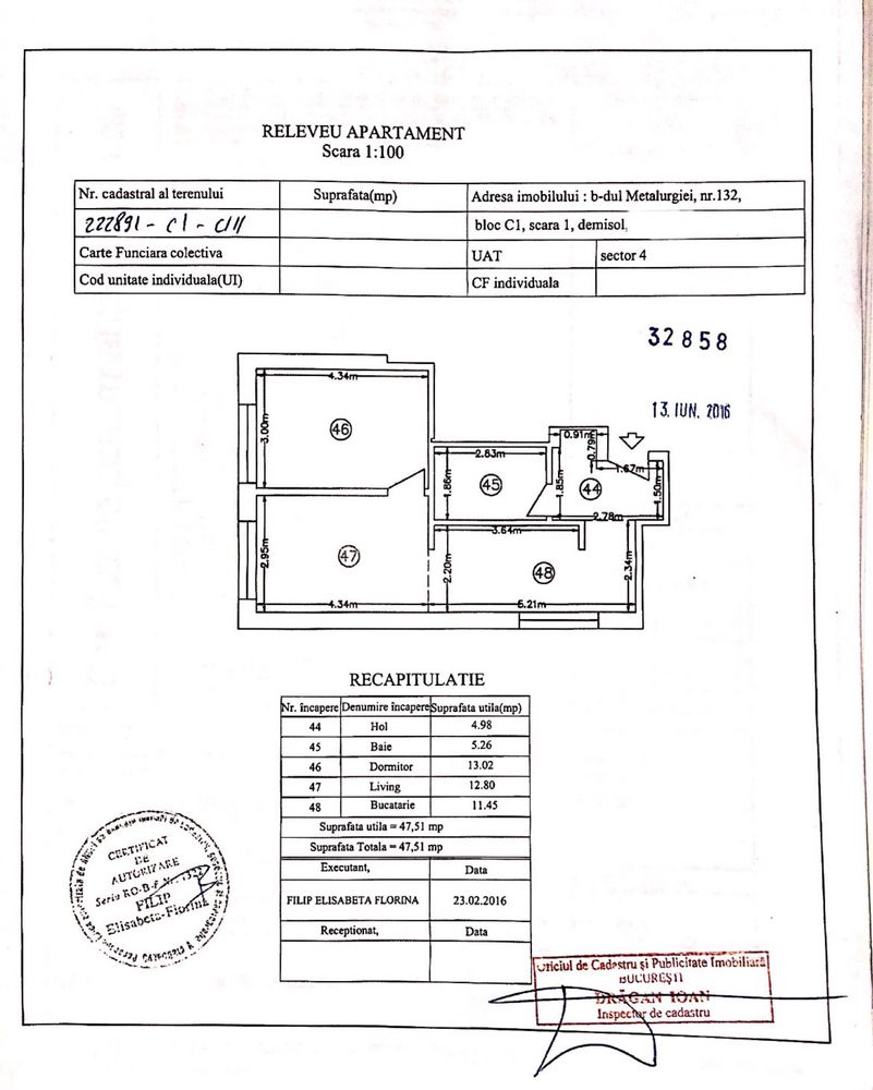 Apartament 2 cam (+ parcare)Cartierul Solar, Bd Metalurgiei 132,Sect 4