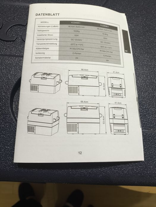 DECEN kомпресорна хладилна кутия, преносим хладилник 60 литра, 12 V