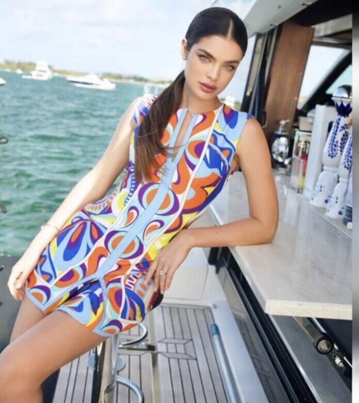 Къса многоцветна рокля zara