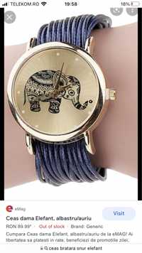 Ceas de Dama Bratara impletita Handmade Model Elefant