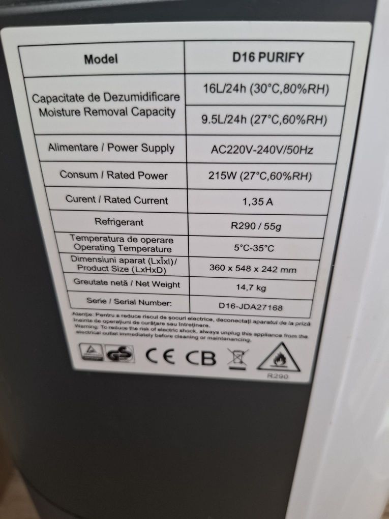 Vand dezumidificator  Aleco Air