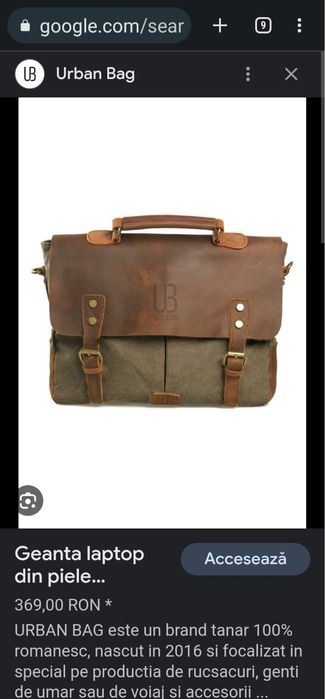 Geanta de piele naturala vintage pe umar