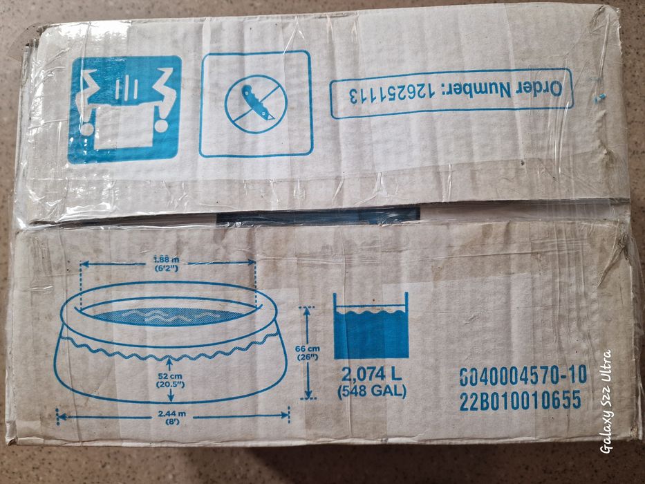 Piscina "Summer Waves", cu inel gonflabil 244×66 cm, ca NOU