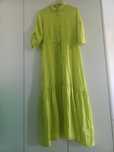 Rochie de damă din in M-L verde lămâie perfectă pentru vară