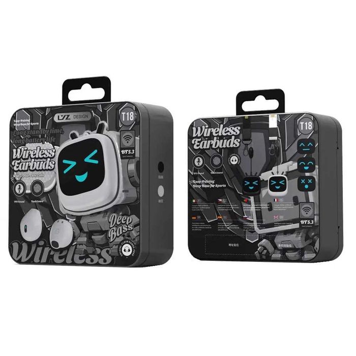 Casti Wireless T18 Bluetooth Deep Bass Microfon Audio HD, universale